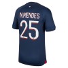 Maillot de Supporter Paris Saint-Germain 2023-24 N.Mendes 25 Domicile Pour Homme